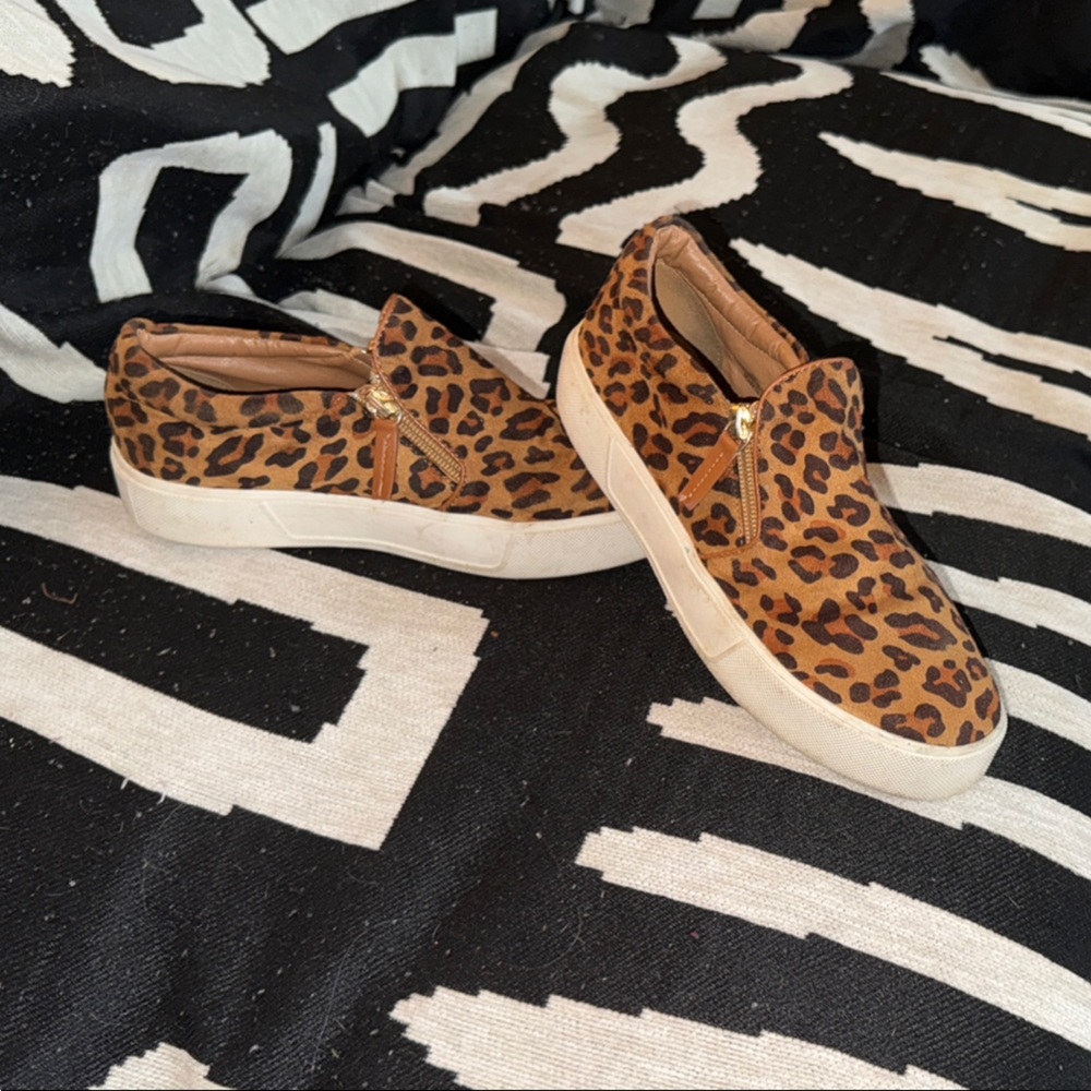 Volatile Brown Leopard Print Slip-On Sneakers